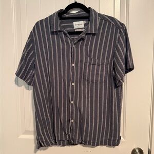 Goodfellow & Co Men's Navy and White Striped Shirt